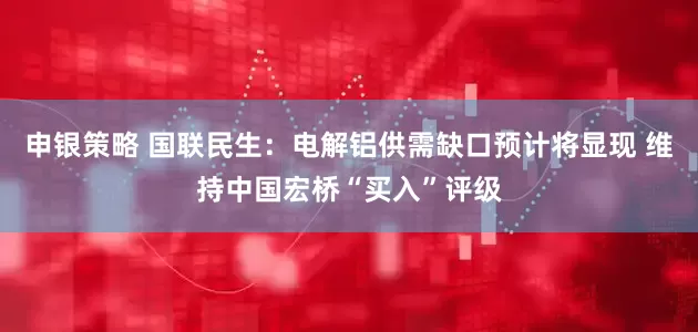 申银策略 国联民生：电解铝供需缺口预计将显现 维持中国宏桥“买入”评级
